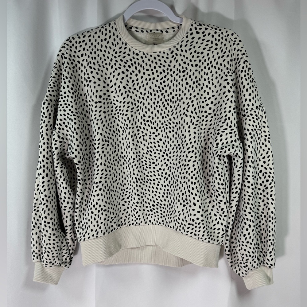 Calia Crewneck Sweatshirt Cream With Black Spots XS